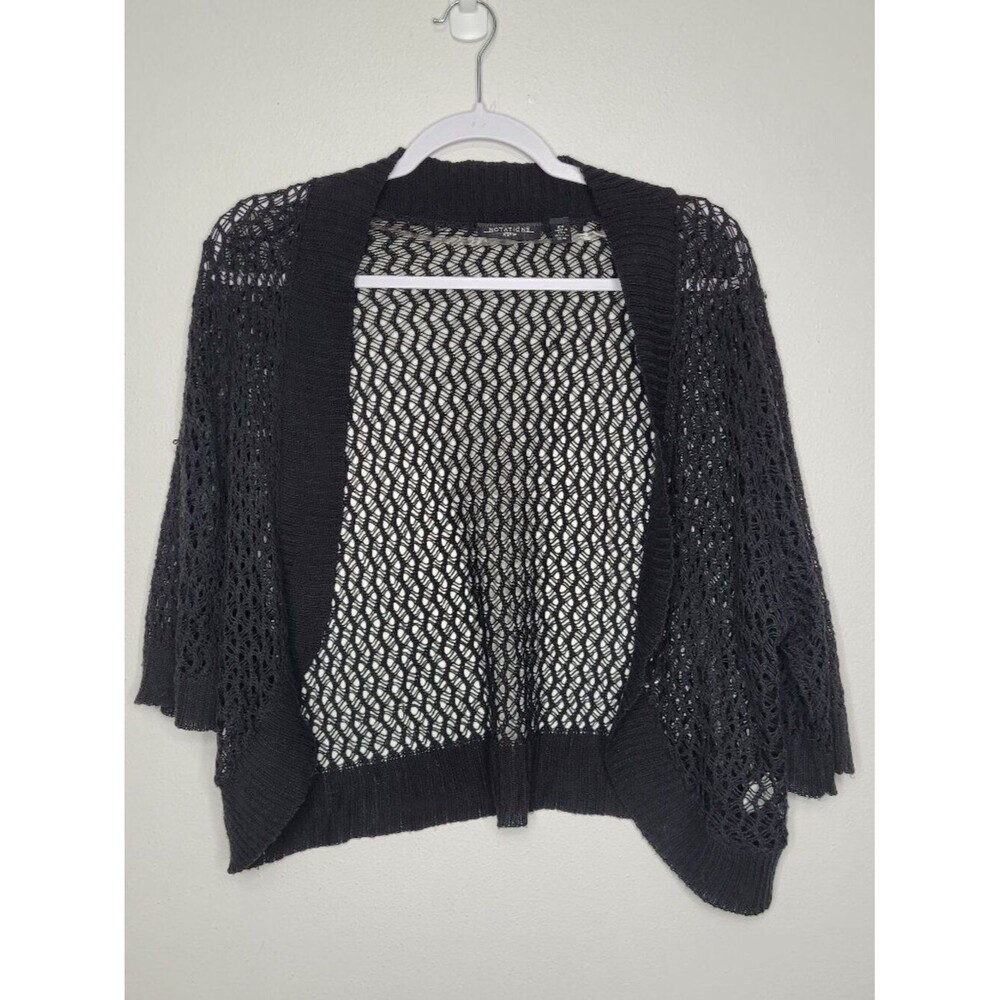 Notations black cropped half sleeve layering cardigan size 2x plus size